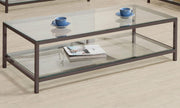 Trini 1-shelf Glass Top Coffee Table Black Nickel Default Title