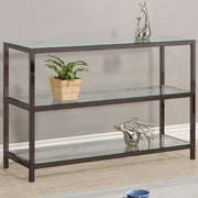 Trini 2-shelf Glass Top Entryway Console Table Black Nickel Default Title