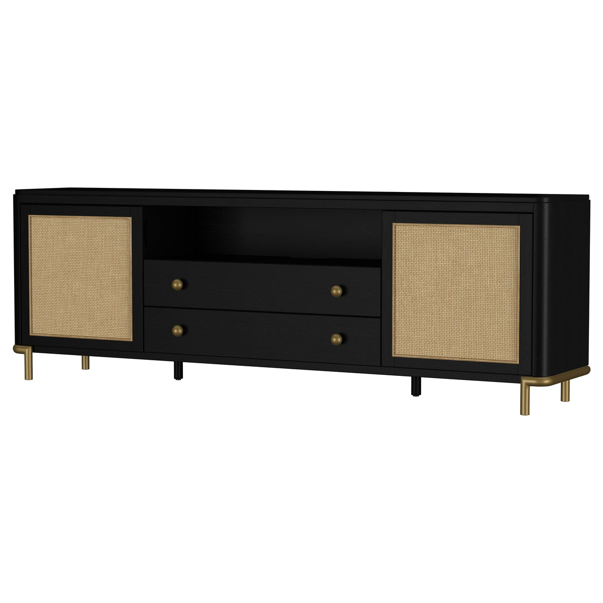 Arini Rattan Cane 2-door TV Stand Media Console