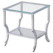 Saide Glass Top Coffee and End Table Set Chrome
