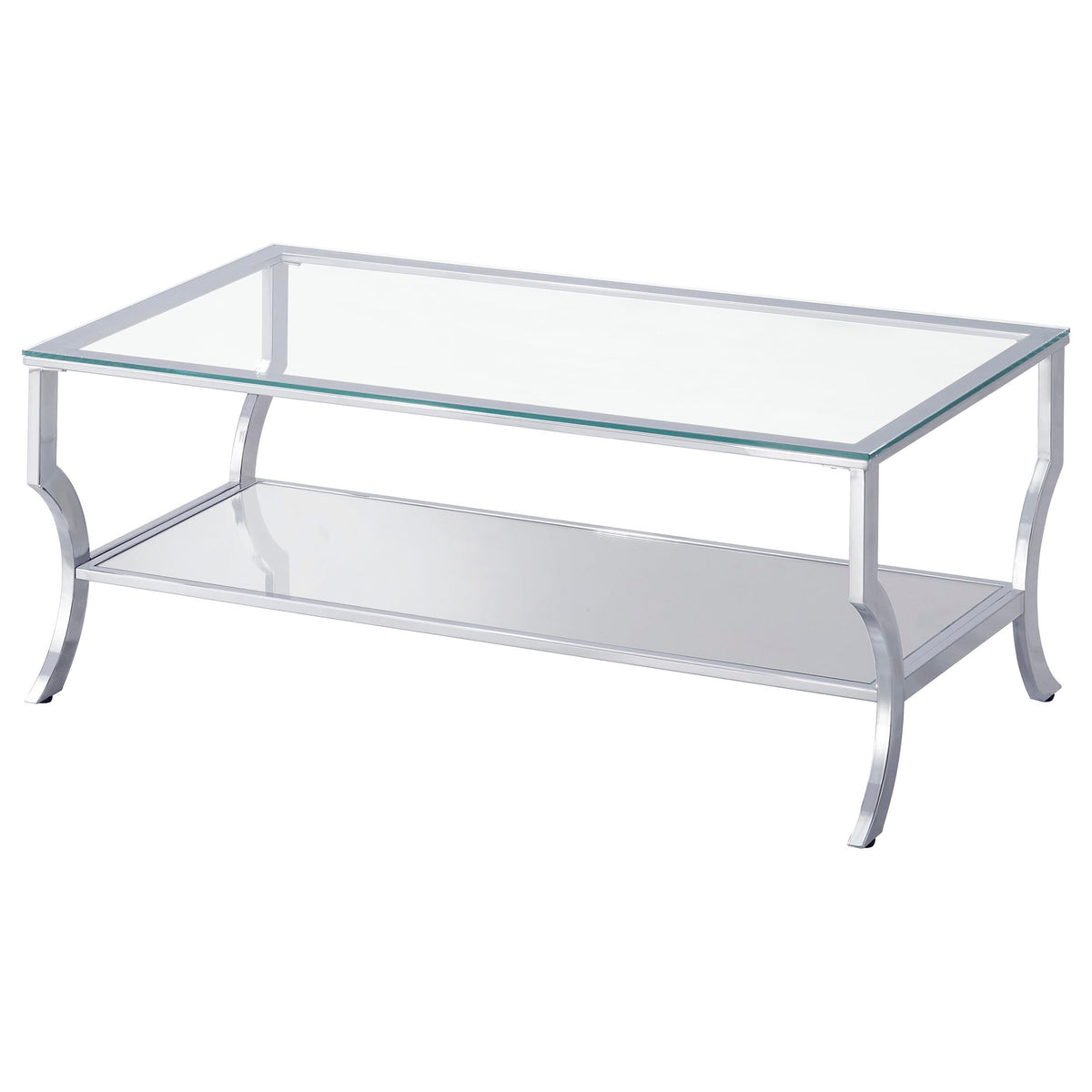 Saide Glass Top Coffee and End Table Set Chrome