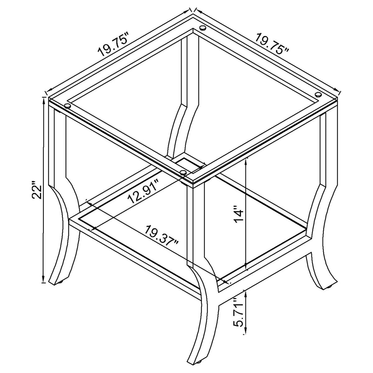 Saide Glass Top Coffee and End Table Set Chrome