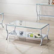 Saide Rectangular Glass Top Coffee Table Chrome Default Title