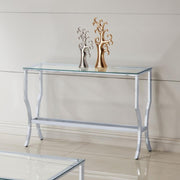 Saide Rectangular Glass Top Entryway Console Table Chrome Default Title