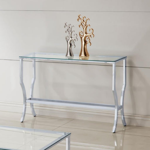 Saide Rectangular Glass Top Entryway Console Table Chrome Default Title