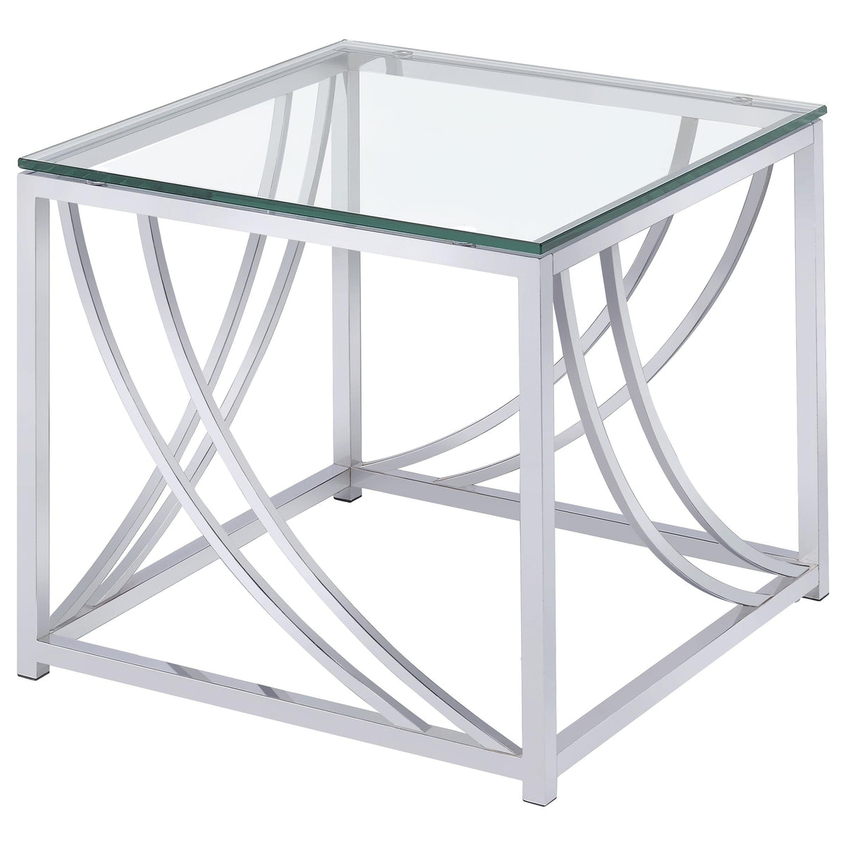 Lille Glass Top Coffee And End Table Set Chrome