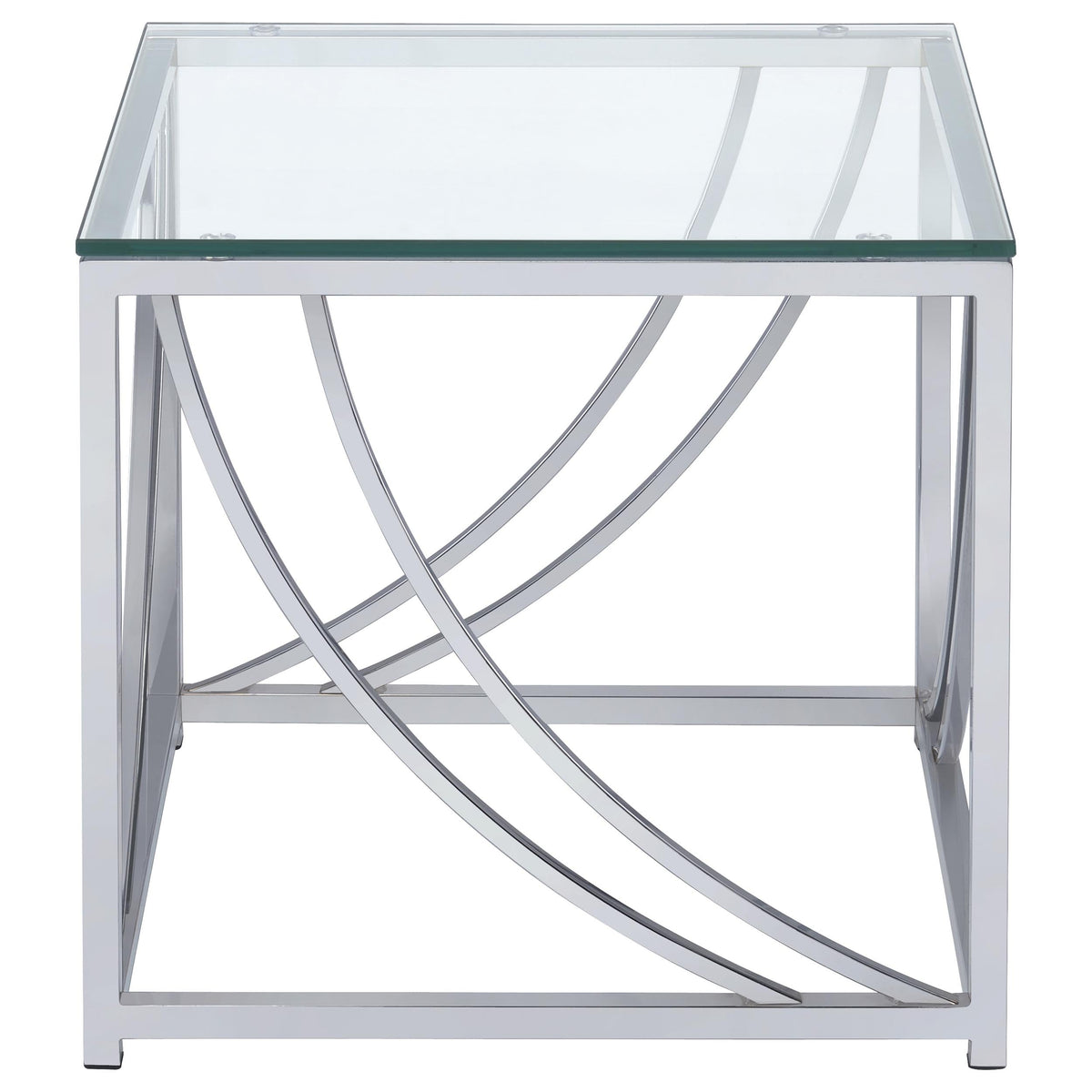 Lille Glass Top Coffee And End Table Set Chrome