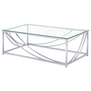 Lille Glass Top Coffee And End Table Set Chrome
