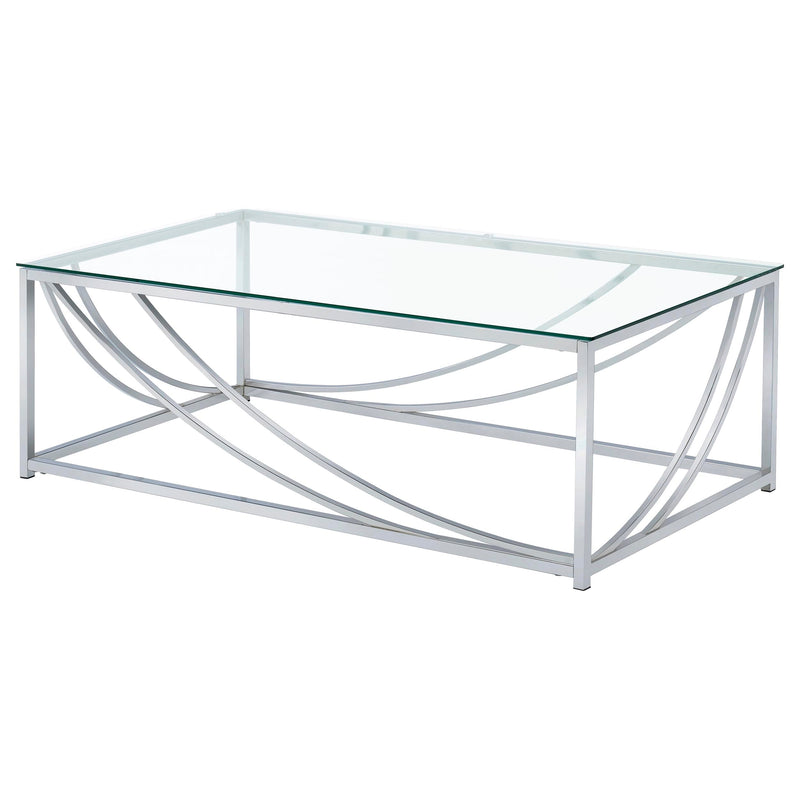 Lille Glass Top Coffee And End Table Set Chrome