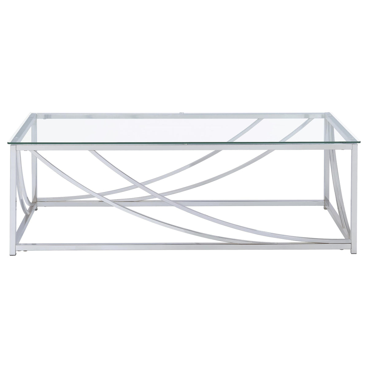 Lille Glass Top Coffee And End Table Set Chrome