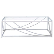 Lille Glass Top Coffee And End Table Set Chrome