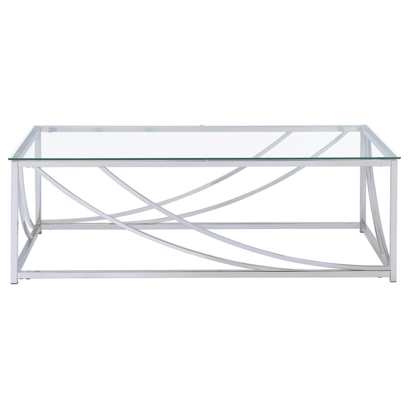 Lille Glass Top Coffee And End Table Set Chrome