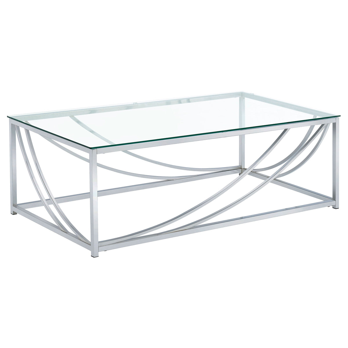 Lille Glass Top Coffee And End Table Set Chrome