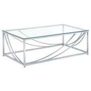 Lille Glass Top Coffee And End Table Set Chrome
