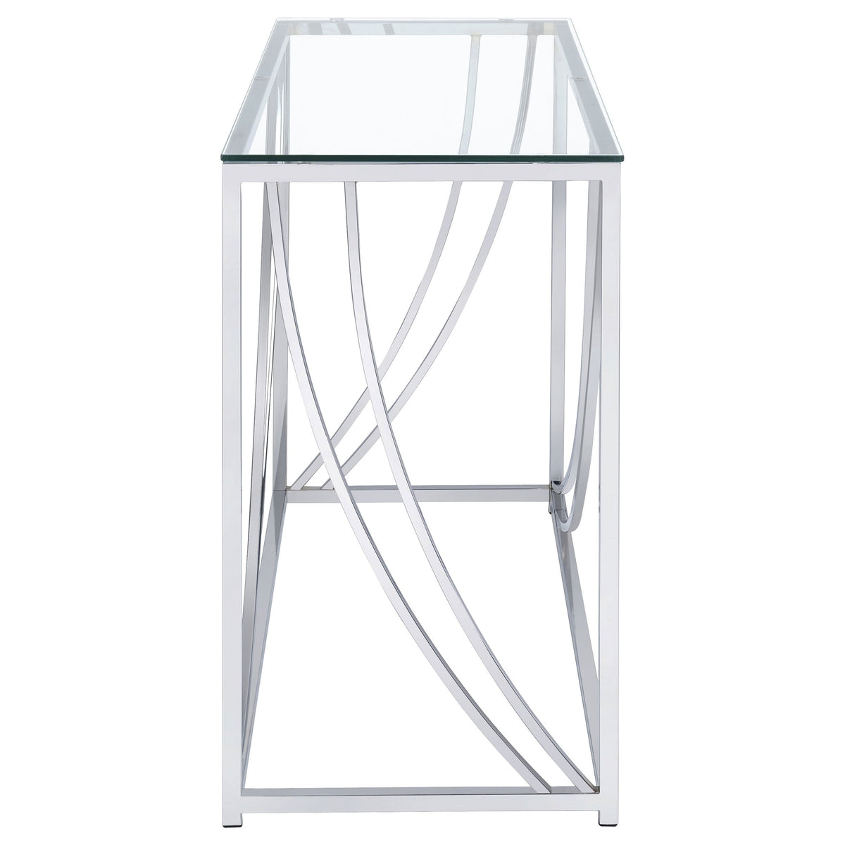 Lille Glass Top Entryway Console Table Accents Chrome