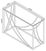 Lille Glass Top Entryway Console Table Accents Chrome