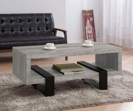 Dinard Engineered Wood Coffee Table Grey Driftwood Default Title