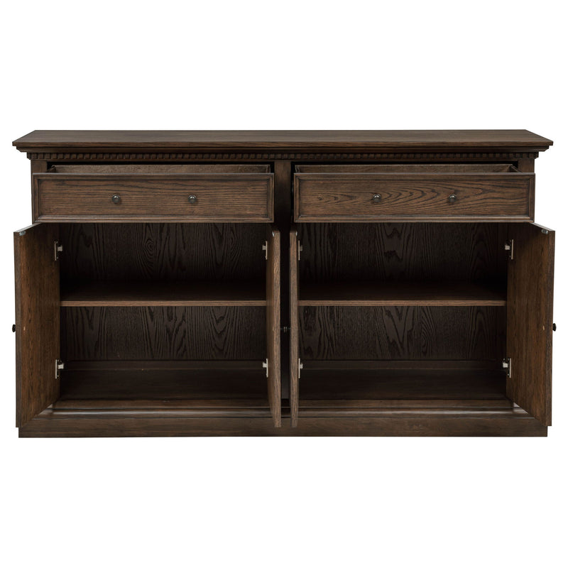 Ridgewell 2-drawer 4-door Dining Server Dark Oak