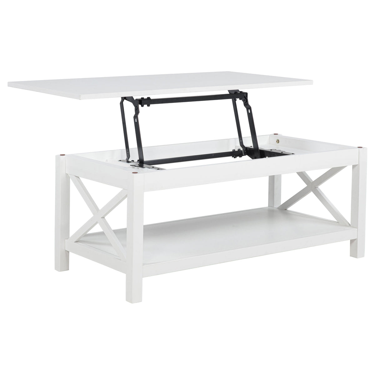 Skyview 44-inch Rectangular Lift Top Coffee Table White
