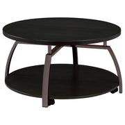 Dacre Round Coffee and End Table Set Dark Charcoal
