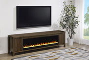 Carey 79-inch TV Stand Fireplace Media Console Dark Pine Default Title