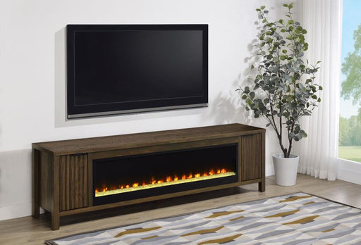 Carey 79-inch TV Stand Fireplace Media Console Dark Pine Default Title
