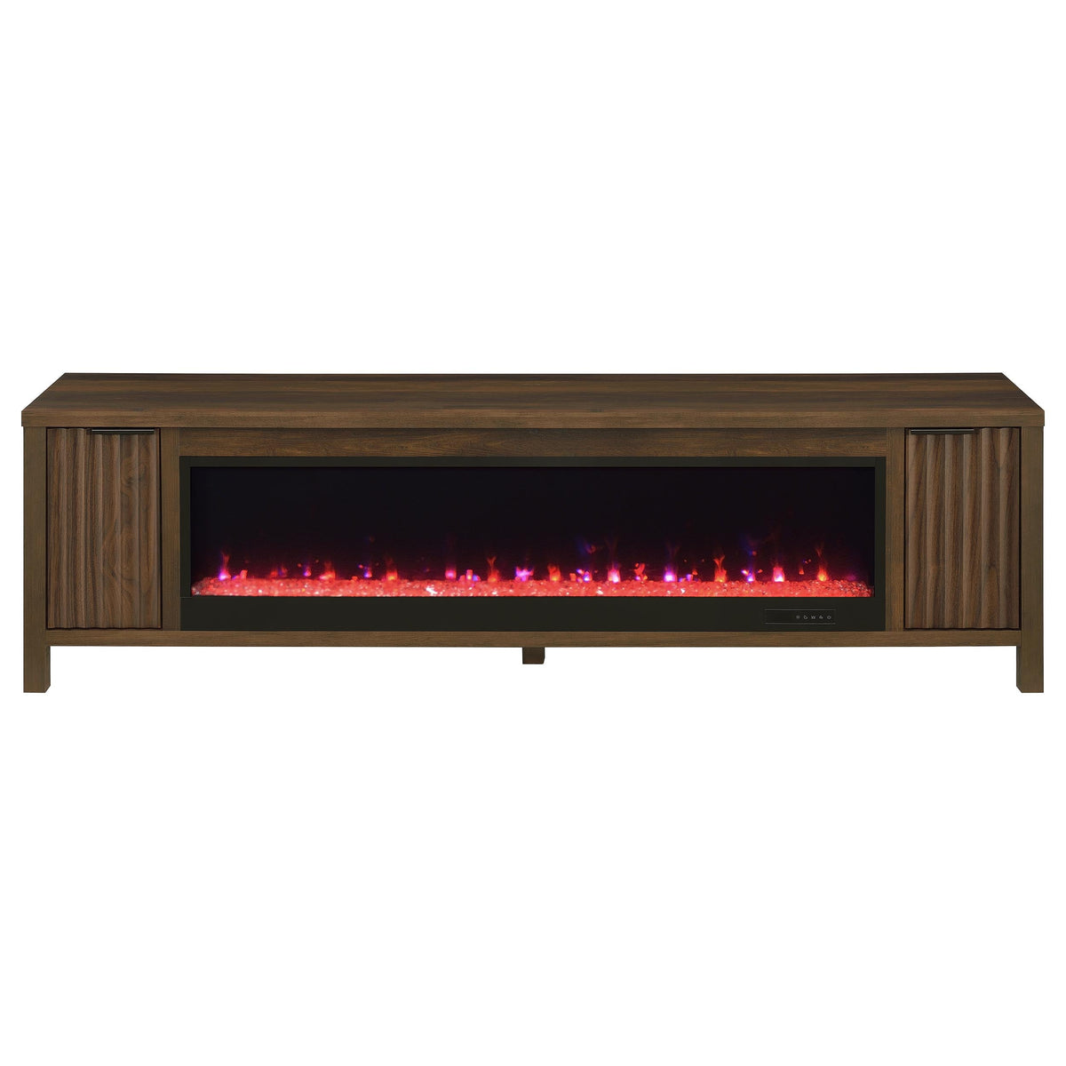 Carey 79-inch TV Stand Fireplace Media Console Dark Pine