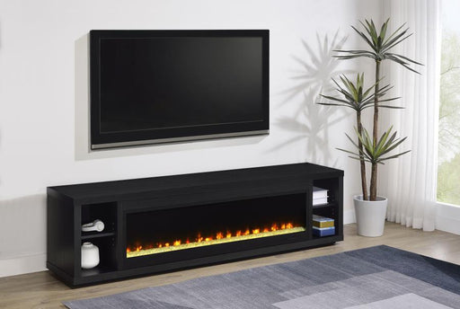 Deiter 79-inch TV Stand Fireplace Media Console Black Default Title