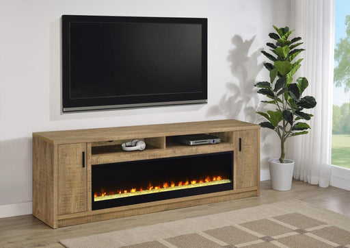 Eddy 79-inch 2-door TV Stand Fireplace Media Console Mango Default Title