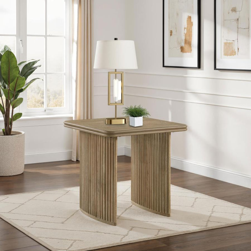 Adina Square Wood Side End Table Rectengular