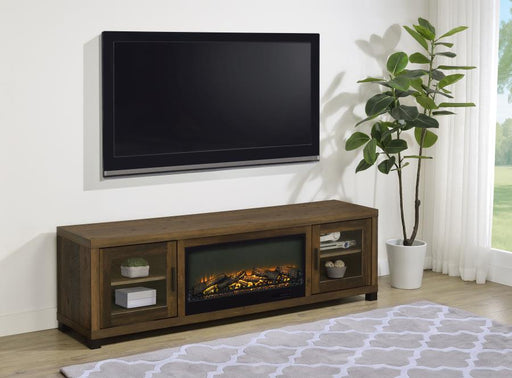 Havering 71-inch TV Stand Fireplace Media Console Dark Pine Default Title