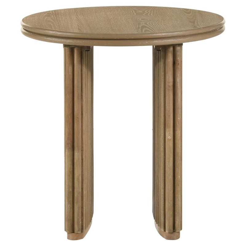 Adina Square Wood Side End Table Round