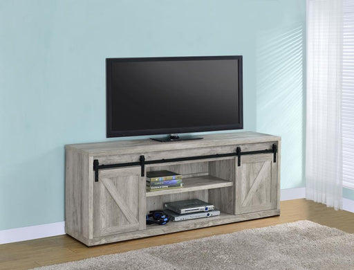 Brockton 2-door Engineered Wood 71-inch TV Stand Grey Driftwood Default Title