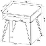 Fanning Engineered Wood Side End Table Golden Oak
