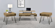 Fanning Lift Top Coffee and End Table Set Golden Oak