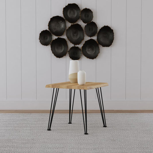 Zander Square Wood Top Coffee Table Natural Brown Default Title