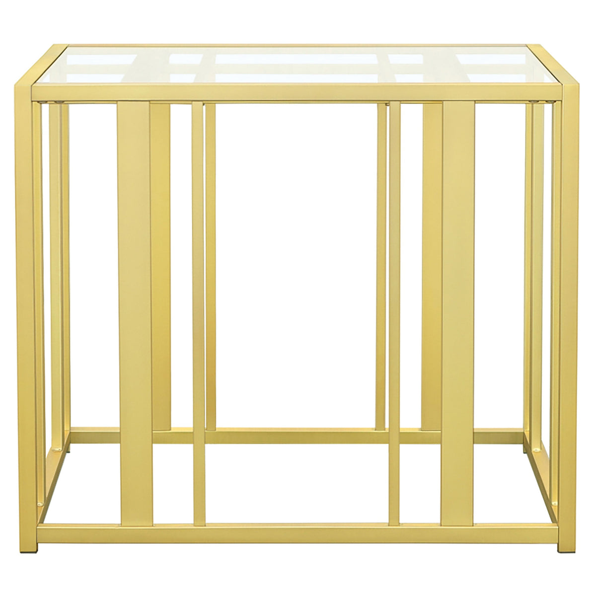 Adri Rectangular Glass Top Side End Table