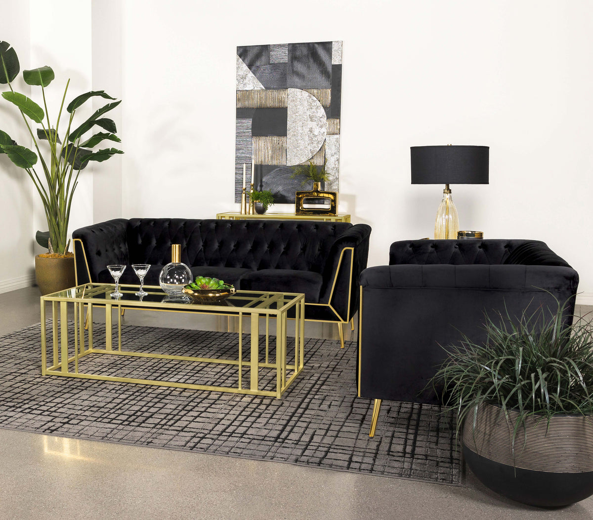Adri Rectangular Glass Top Coffee Table