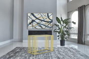 Adri Glass Top Entryway Console Table Matte Brass
