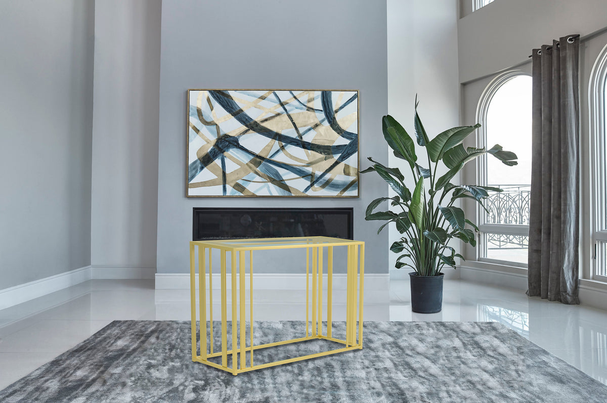 Adri Glass Top Entryway Console Table