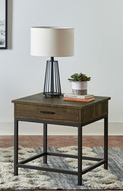 Byers 1-drawer Square Engineered Wood End Table Brown Oak Default Title