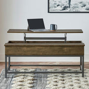 Byers Engineered Wood Lift Top Coffee Table Brown Oak Default Title