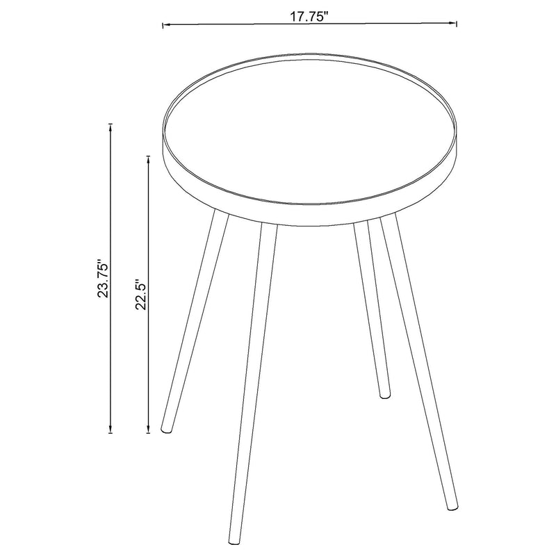 Kaelyn Round Coffee and End Table Set Gold