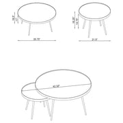 Kaelyn Round Coffee and End Table Set Gold