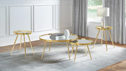 Kaelyn Round Coffee and End Table Set Gold 4-piece