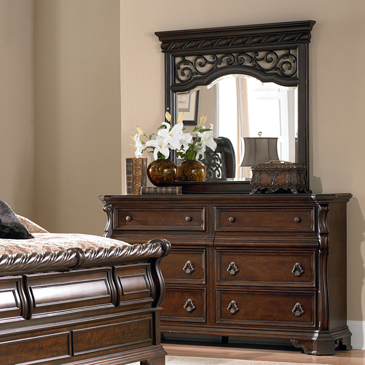 Arbor Place - Dresser & Mirror - Brownstone