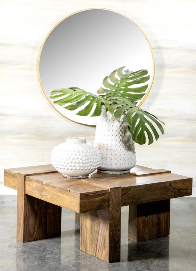 Samira Square Solid Wood Coffee Table Natural Sheesham Default Title