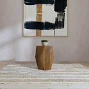 Zalika Hexagonal Solid Mango Wood End Table Natural Default Title