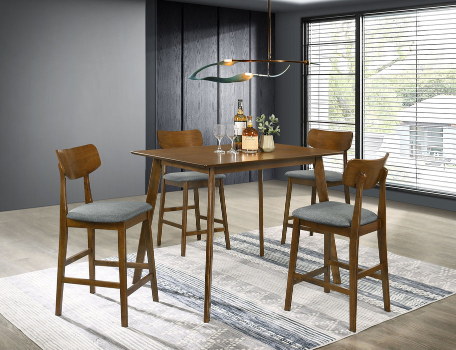 Robbie - 5-Piece Counter Height Dining Set - Walnut