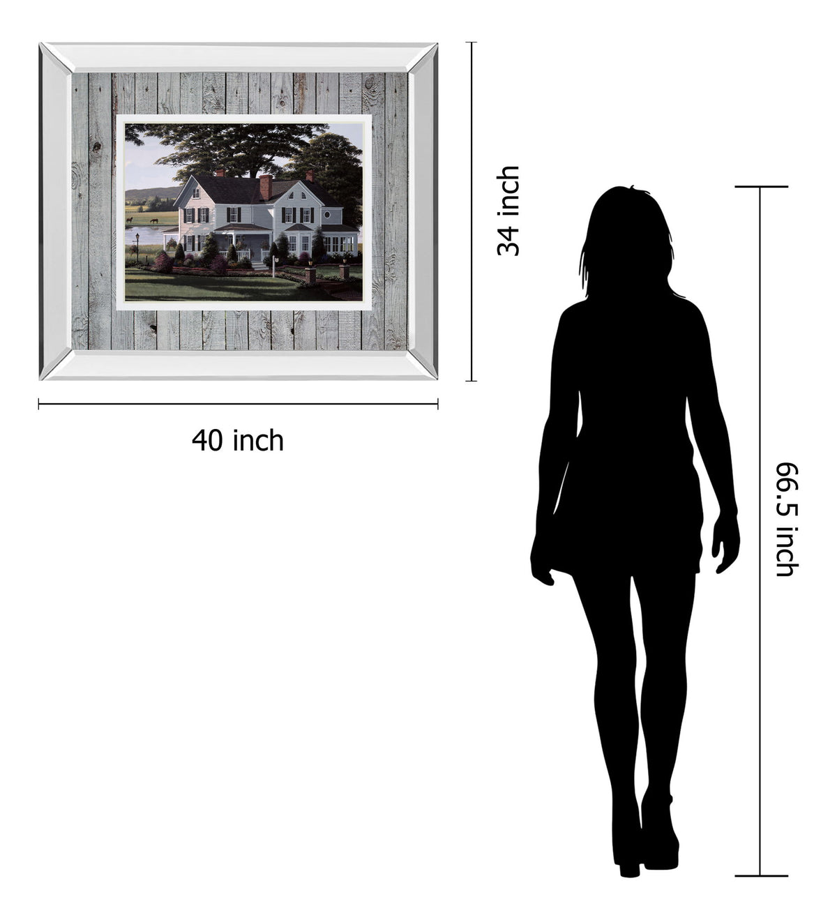 The Counrty Inn By Saunders B. Mirrored Frame - Dark Gray